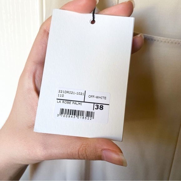 Jacquemus La Robe Palmi Wool Cut-Out Maxi Dress Off-White Size 38 NWT - Picture 5 of 11